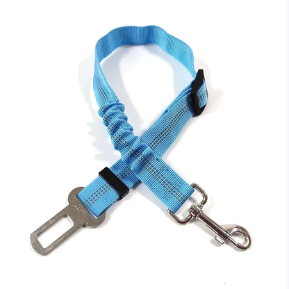 Adjustable Dog Car Seat Belt Harness – Nylon Reflective Elastic Safety Strap with Cushioning for Pet Travel