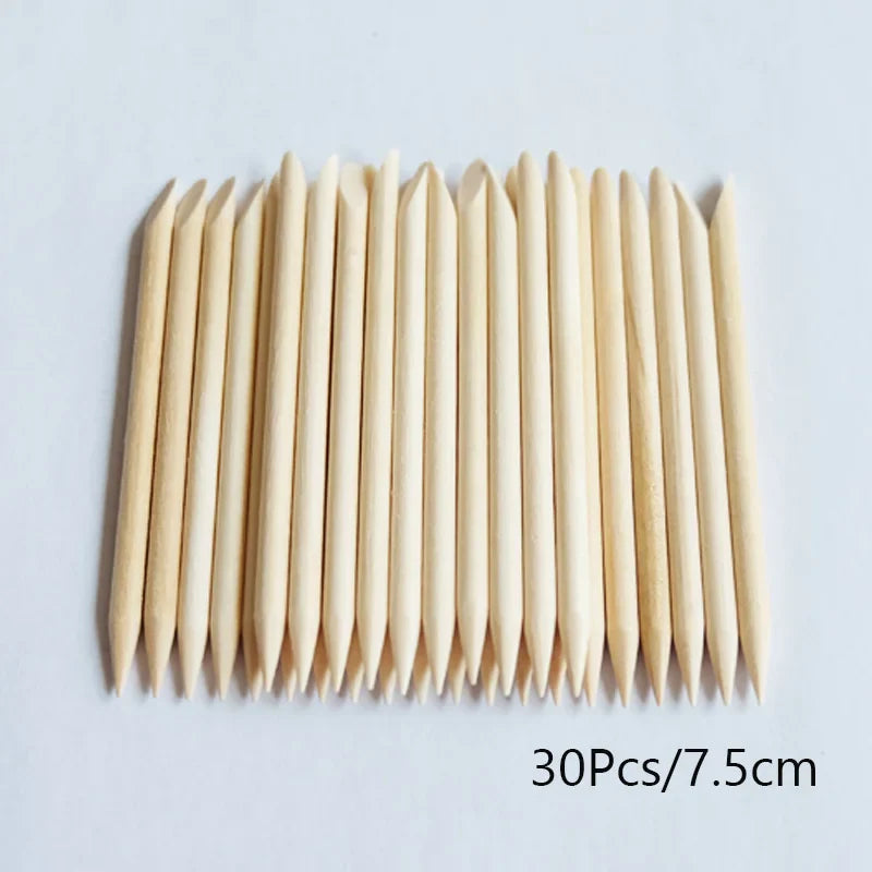 Lurayee Orange Wood Nail Cuticle Pusher – Manicure Tool for Nail Art, Gel Polish, and Nail Design
