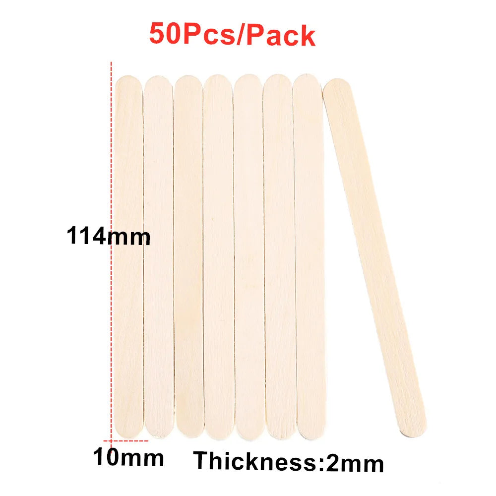 50/100/150PCS Resin Stirring & Popsicle Sticks – DIY Epoxy, Ice Cream, Wood Craft Tools