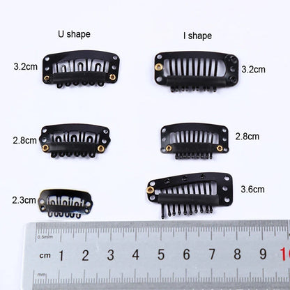 50Pcs Wig Clips Snap Clips - 2.3cm-3.6cm Black & Brown Hair Extension Weft Clips for Wig Styling & Hair Tools