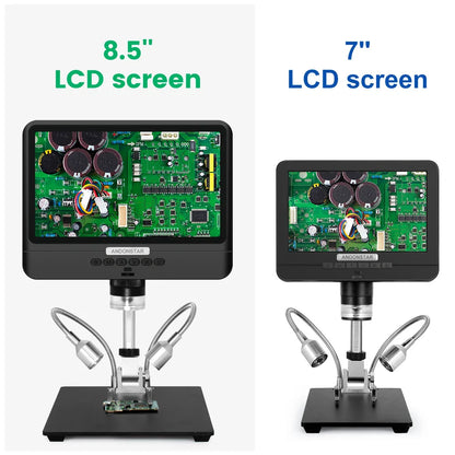 Andonstar AD208 Digital Microscope – 8.5" Adjustable LCD, 1080P HD, Black, Soldering Tool