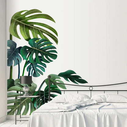 Large Nordic Green Leaf Wall Decals - Eco-Friendly, Removable PVC Stickers for Living Room and Bedroom Decor
