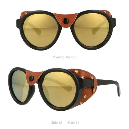 46311 Steampunk Oval Windproof Goggles – Vintage UV400 Sunglasses for Men & Women