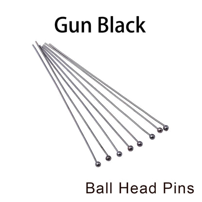 Jewelry Eye Pins & Ball Head Pins - 100/200pcs DIY Findings for Earrings Bracelets Pendants 16-60mm Craft Making Supplies