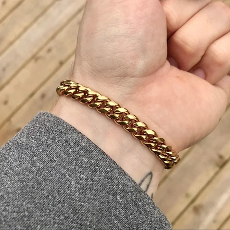 Vnox Men’s Simple Stainless Steel Curb Cuban Link Chain Bracelet – 3-11mm Width, Unisex Wrist Jewelry – Ideal Gift for Women and Men
