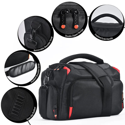FOSOTO Waterproof DSLR Camera Shoulder Bag – Professional Case for Canon, Nikon, Sony, Video & Lens Storage
