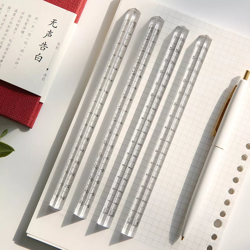 Clear Triangle Ruler: Transparent Stationery Essential for School Supplies - Mohamm 1PC