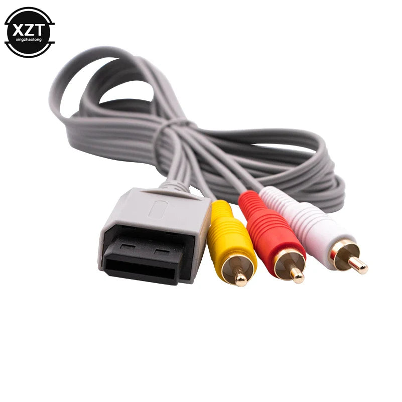 1.8m 3-RCA AV Cable for Nintendo Wii – Gold-Plated Composite Audio Video Cord