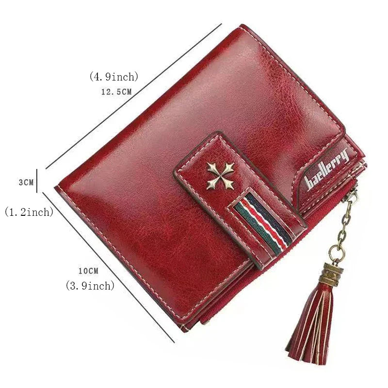 Fashion Small Leather Wallet for Women — Stylish Zipper & Hasp Card Holder, High-Quality Short Credit Card Purse