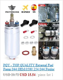 PQY EFI 380LH 1000HP External Fuel Pump – E85 Compatible, Top Quality 044 Style, Model PQY-FPB003-QY