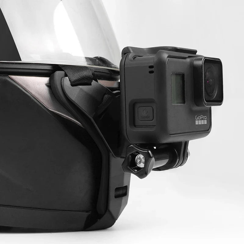 Motorcycle Helmet Phone & Action Camera Mount Holder – GoPro Hero 12/10/9/8/7 Compatible Sports Camera Accessories for Hands-Free Recording
