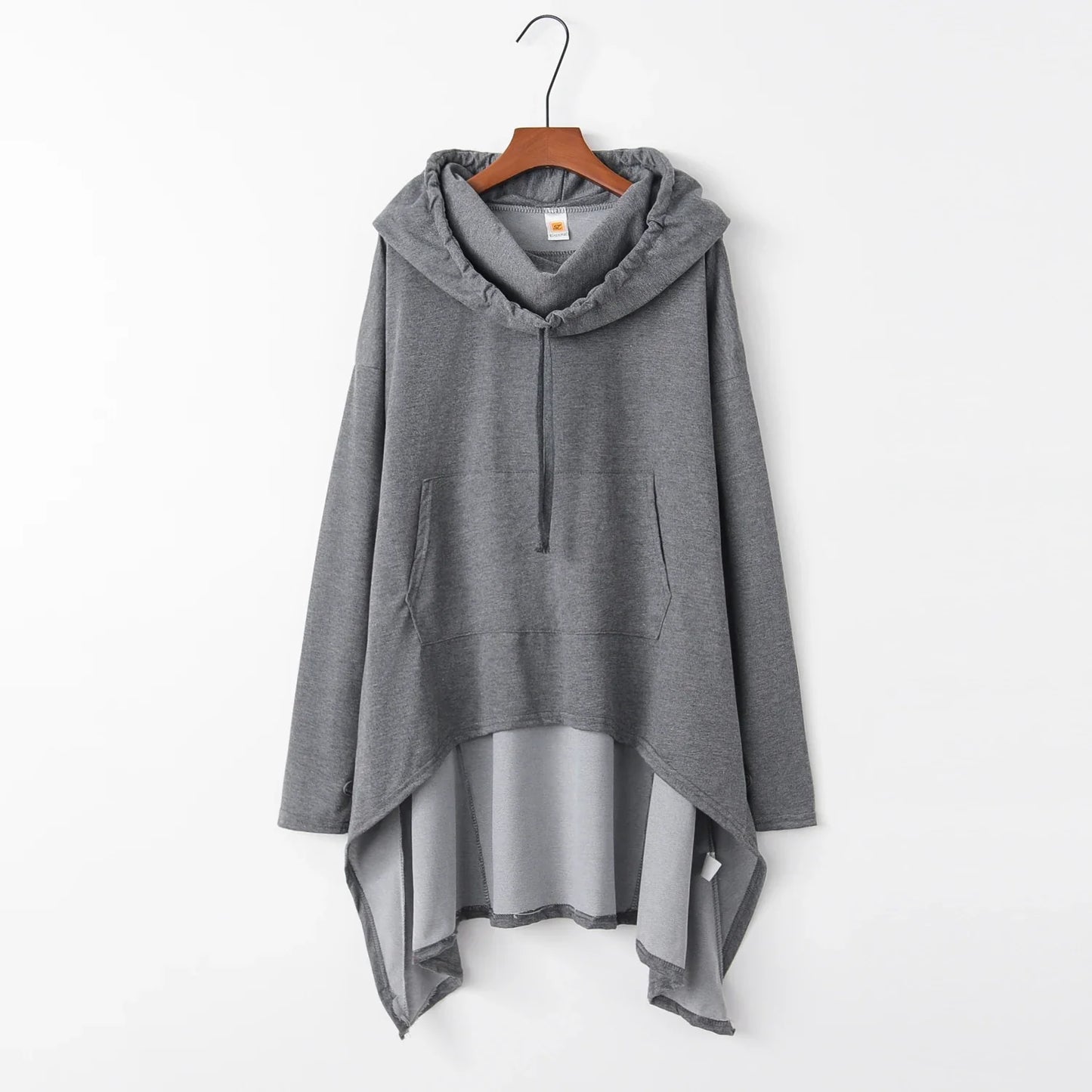 Fashion Trends European-Style Long Hoodie – New Solid Color Casual Pullover