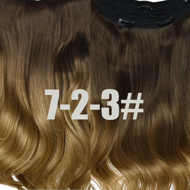 DinDong 32" Clip-In Hair Extensions — 210G Synthetic Wavy, Heat Resistant, 613# Blonde & 19 Colors
