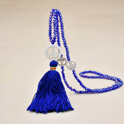 Wooden Bead Tassel Long Necklace - Bohemian Summer Beach Sweater Chain for Women | Mother's Day Gift