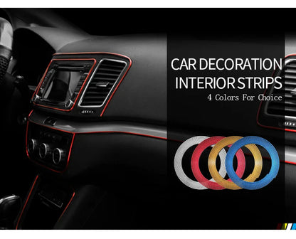 SEAMETAL Car Interior Molding Trim Strips – Flexible Anti-Scratch 5m Decoration Line for Dashboard & Car Styling Accessories