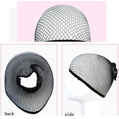Black Snood Nylon Hairnet Cap – Stretch Mesh Wig Liner for Women, Elastic Material for Wig Making Accessories