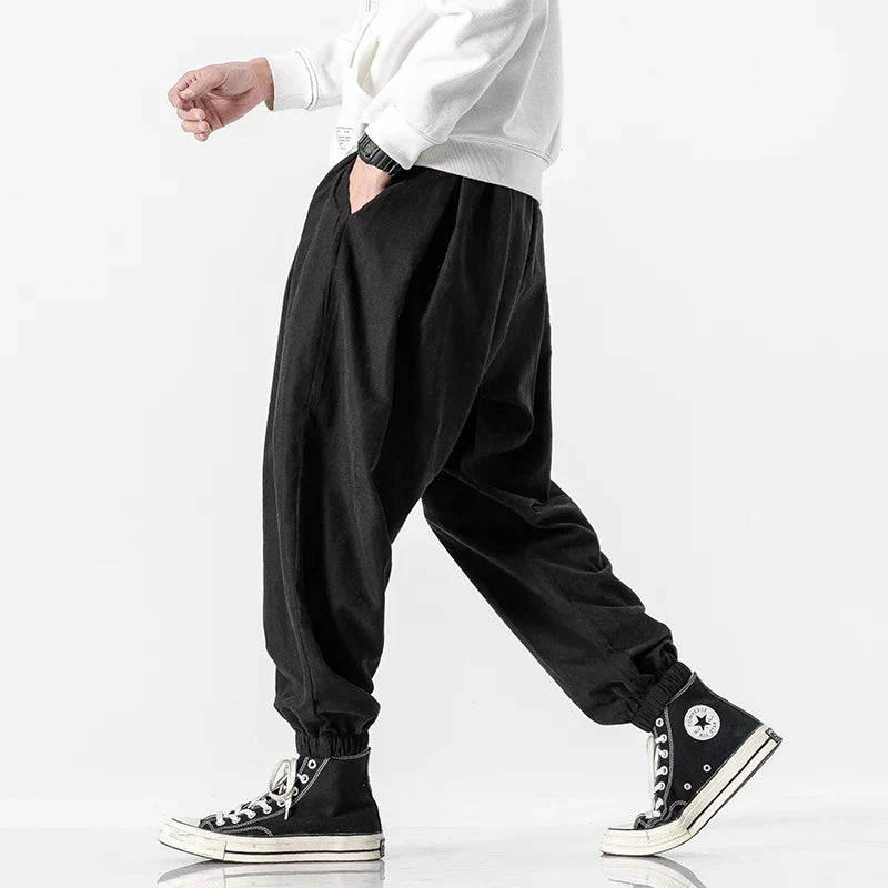 Streetwear Fashion Jogger Pants: Men's Black Hip Hop Harem Trousers - Casual Sweatpants in Big Size 5XL
