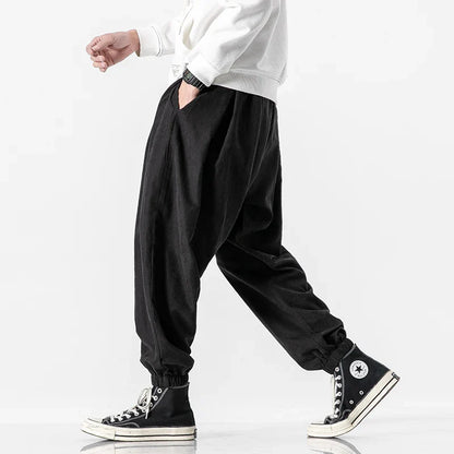 Streetwear Fashion Jogger Pants: Men's Black Hip Hop Harem Trousers - Casual Sweatpants in Big Size 5XL