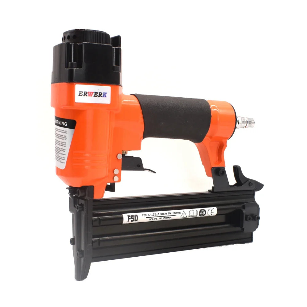 F50 Pneumatic Nail Gun Set — 18Ga Air Brad Nailer for Woodworking, 3/4" to 2" Nails
