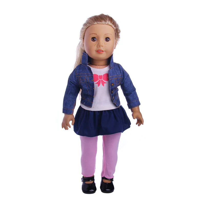 18-Inch American Doll Clothes Set — 43CM Reborn Baby Doll Outfit for Nenuco, Our Generation Dolls, DIY Toys Gift for Girls