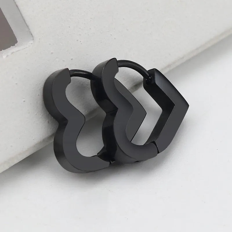 MEYRROYU Stainless Steel Mini Hoop Earrings – 3 Color Geometric Jewelry for Women & Men