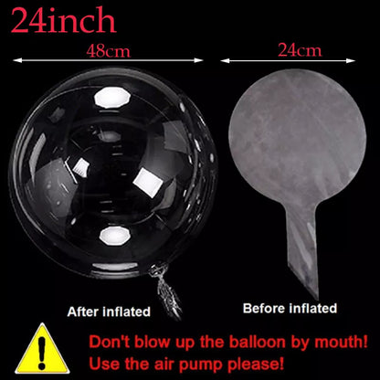 50pc Set of Inflatable Bobo Balloons in Various Sizes - Transparent Globes for Birthday, Wedding, and Baby Shower Decorations