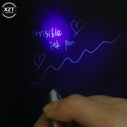 Invisible Ink Pen with UV Light — Magic Hidden Handwriting Ballpoint Pen for Office & School Supplies