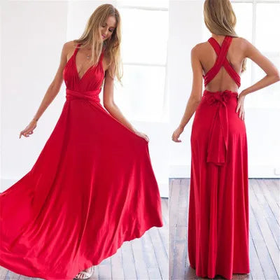 Multiway Convertible Boho Maxi Dress – DIY Wrap Infinity Bandage Long Dress for Women, Party, Bridesmaid & Club Wear