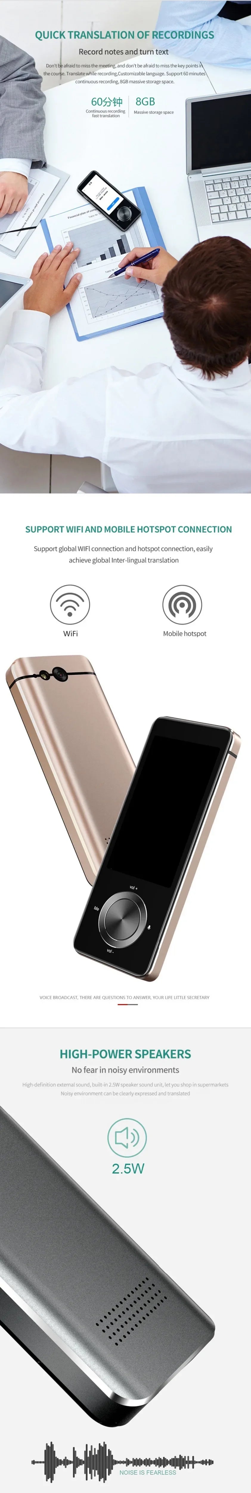 Newest M9 Instant Voice Translator – Portable Smart Language Translator, Real-Time Translation, Supports 12 Offline Languages