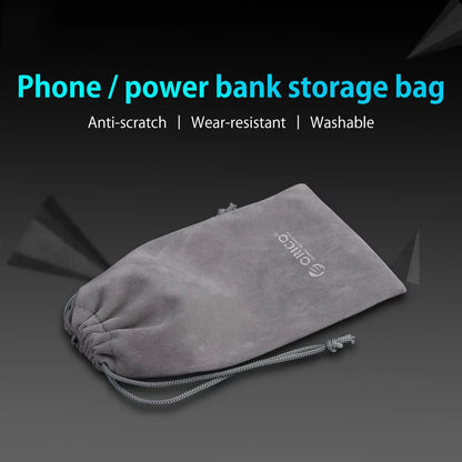 ORICO Soft Storage Bag for Power Bank, USB Charger, External Battery, Mobile Phone, HDD – Gray Travel Pouch Case