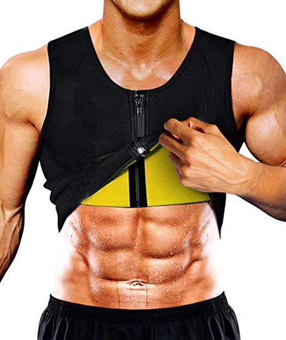 Men’s Body Shaper Waist Trainer – Sauna Sweat Vest Slimming Tank Top for Weight Loss & Fat Burning Workout Shapewear
