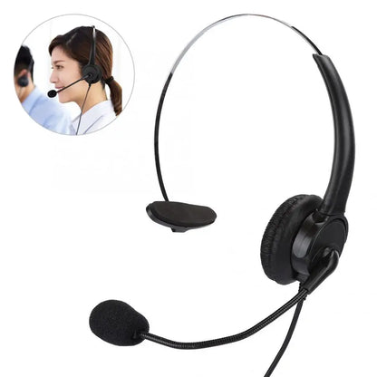 Monaural Landline Headset – Wired Telephone Headphone with Microphone for Home Use