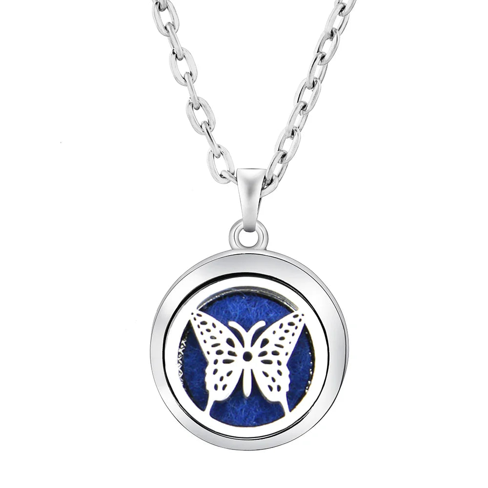 Stainless Steel Tree of Life Aromatherapy Necklace – Essential Oil Diffuser Pendant for Women