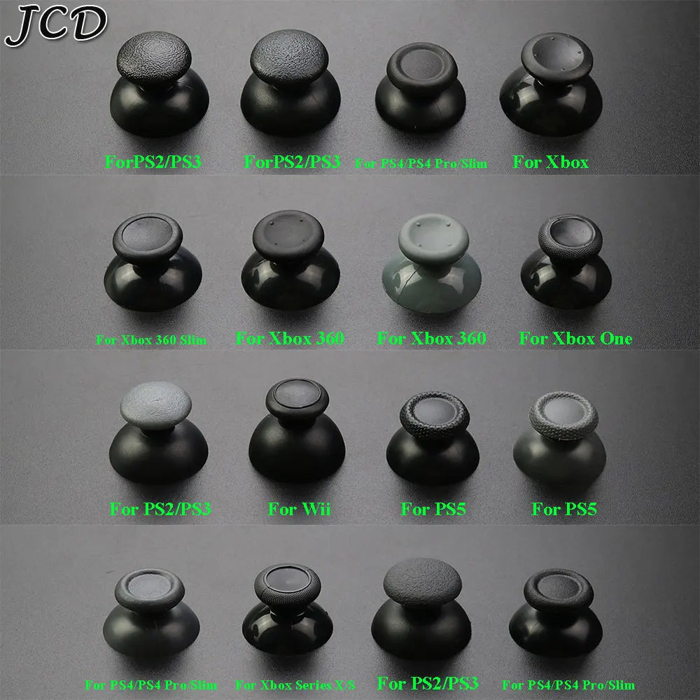JCD 10PCS Replacement 3D Analog Thumbstick Caps – Mushroom Grip Covers for PS2, PS3, PS4 Pro, PS5, Xbox One & 360