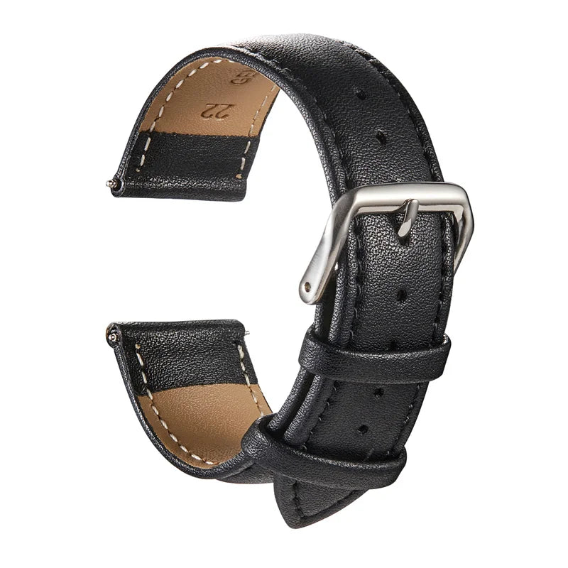 Genuine Leather Watch Bands - Calfskin Replacement Straps for Men & Women, 18mm-24mm