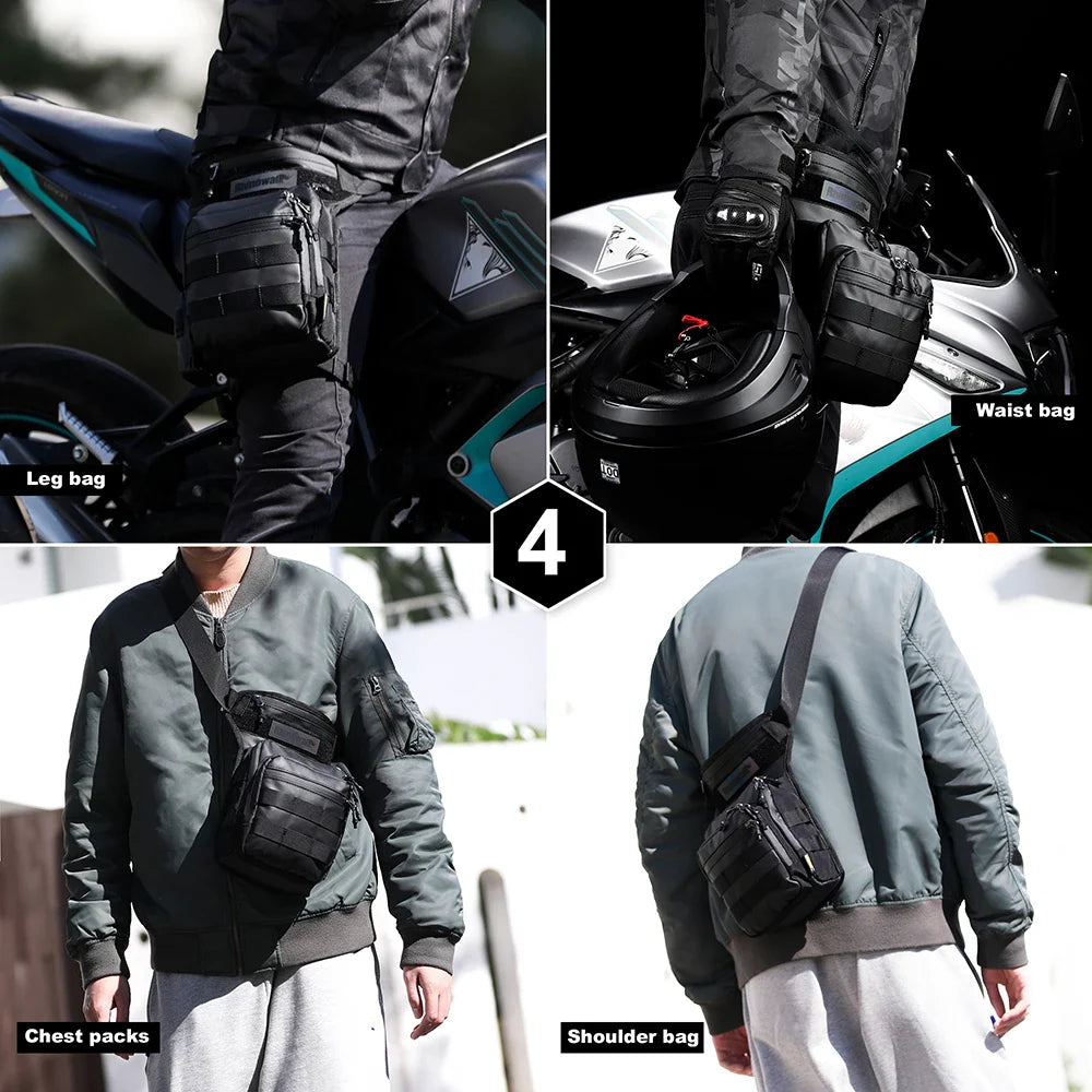 Rhinowalk 3L Motor Waist Bag – Motorcycle Waist Pack, Leg Bag, Thigh Belt, Hip Bum Fanny Pack for Cell/Mobile Phone, Travel