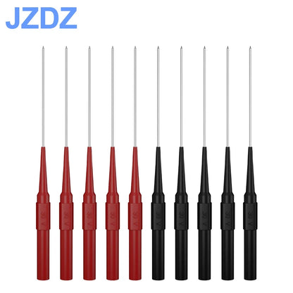 JZDZ 1mm Test Probe Needles - 10PCS Stainless Steel Back Probe Pins with 4mm Banana Socket for Multimeter Inspection Testing