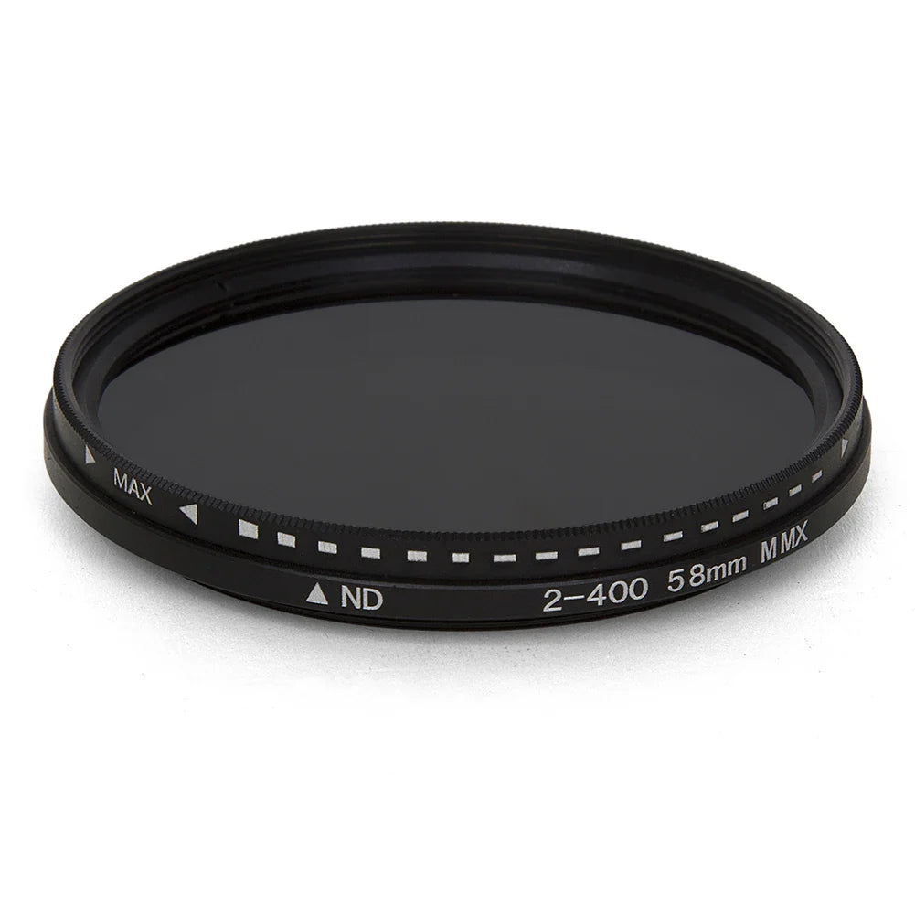 Adjustable ND Filter ND2–ND400 — Variable Neutral Density Fader for Camera Lens (37–82mm)