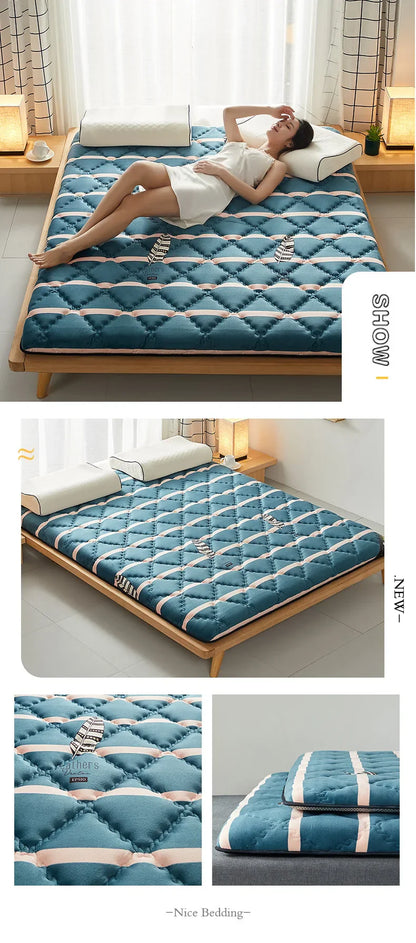 6/10cm Thai Natural Latex Floor Mattress – Foldable Tatami Mat with 95D Filling & Cotton Cover, Slow Rebound Comfort