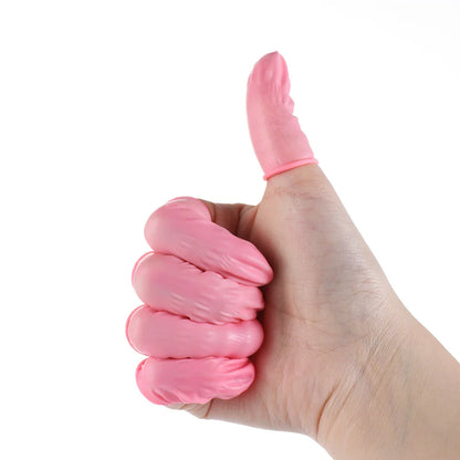 100PCS Disposable Latex Finger Cots – Non-Slip Anti-Static Rubber Finger & Thumb Protectors