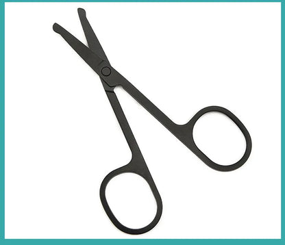Mini Stainless Steel Round-Head Nose Hair Scissors — Portable Ergonomic Nose Trimmer & Cutter