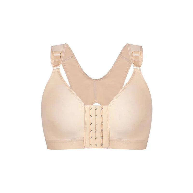 Burvogue Women’s Seamless Padded Push-Up Bra – Front Closure, Adjustable Sports & Post-Surgery Underwear