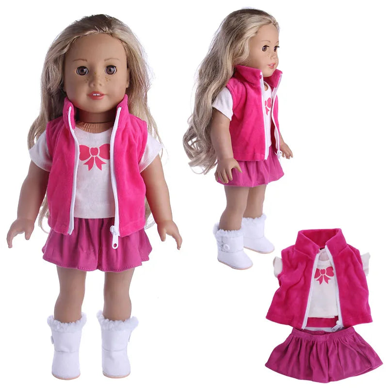 18-Inch American Doll Clothes Set — 43CM Reborn Baby Doll Outfit for Nenuco, Our Generation Dolls, DIY Toys Gift for Girls