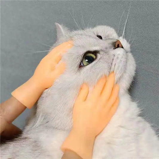 Simulation Mini Silicone Hands – Funny Finger Puppet Toys for Pranks, Cats & Novelty Teasing