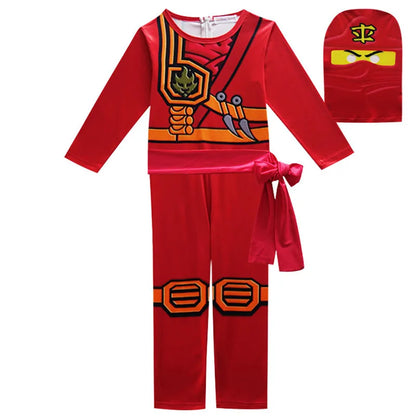 Kids Ninja Cosplay Costume Jumpsuit Set – Halloween & Christmas Party Outfit, Street Ninja Anime Samurai Suit