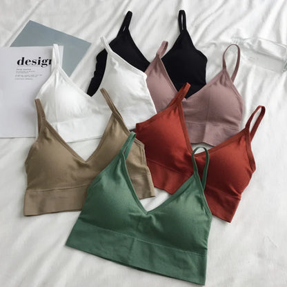 Women's Seamless Sleeveless Crop Top: Sexy Bra Tube for Streetwear & Sports - Bandeau Style Tank
