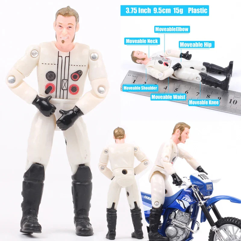 1/18 Scale 3.75" Motorcycle Racer Action Figure – Villopoto #5, Dungey #199, Pastrana Bike Model Collectible Toy