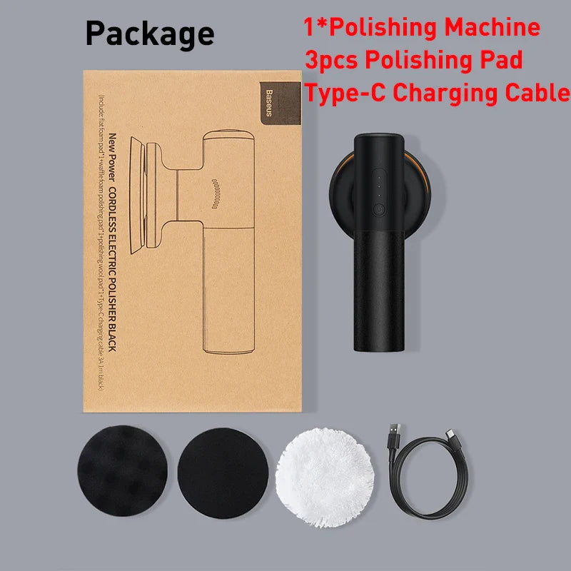 Baseus Wireless Car Polisher — Cordless Electric Waxing & Polishing Machine with Adjustable Speed for Auto Detailing