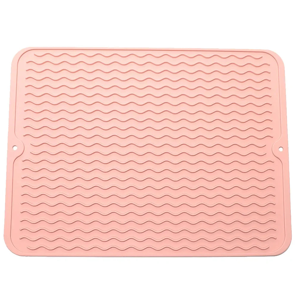 Silicone Dish Drying Mat 40x30cm | Large Countertop & Sink Draining Mat, Heat-Resistant Trivet