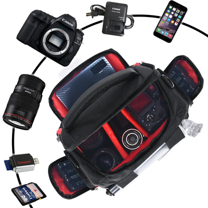FOSOTO Waterproof DSLR Camera Shoulder Bag – Professional Case for Canon, Nikon, Sony, Video & Lens Storage